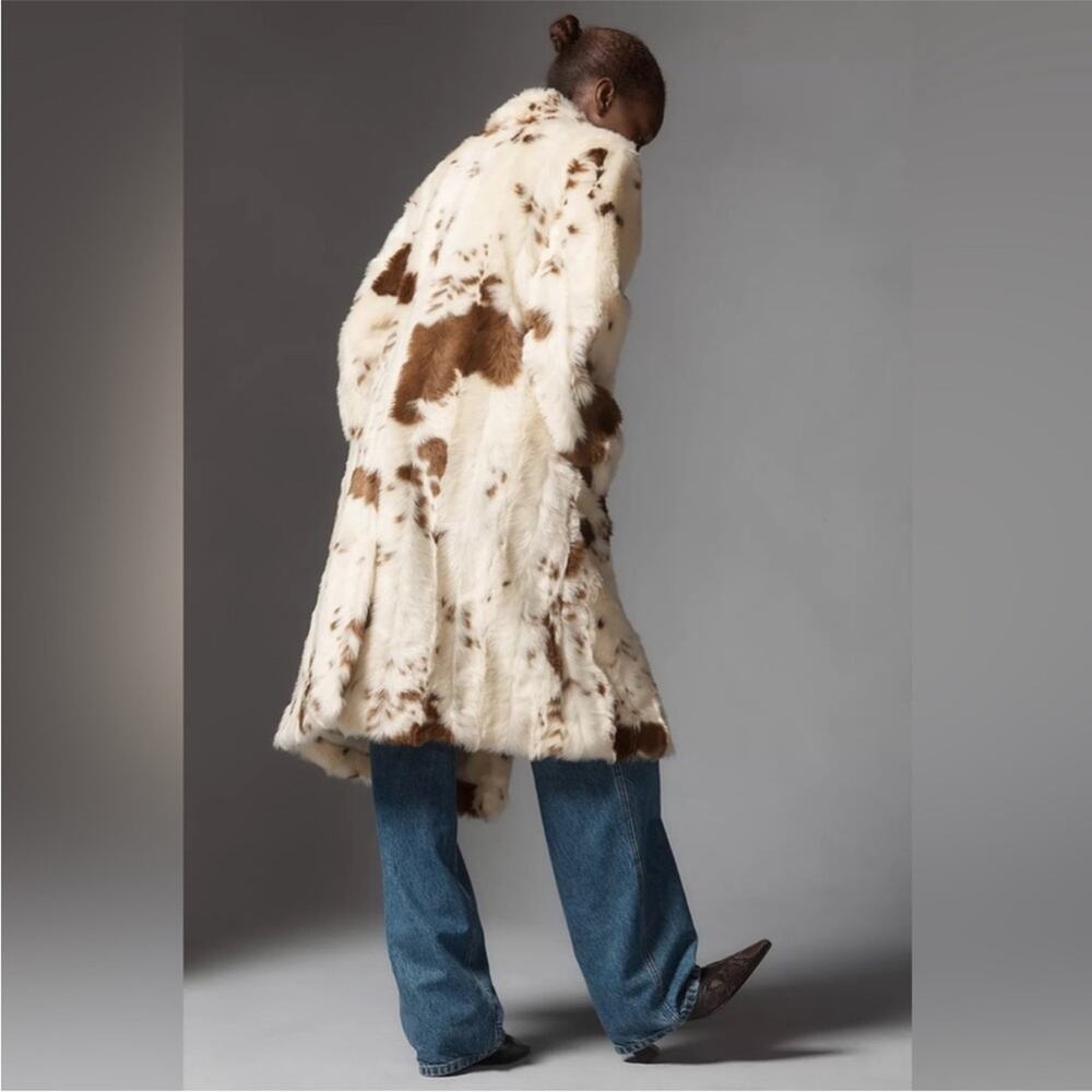 Maeve Grand Glam Faux Fur Coat 1X - Picture 2 of 9